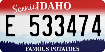 ID license plate E533474