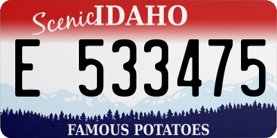 ID license plate E533475