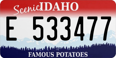 ID license plate E533477