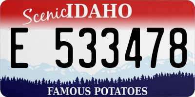 ID license plate E533478