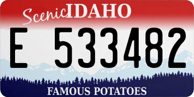ID license plate E533482