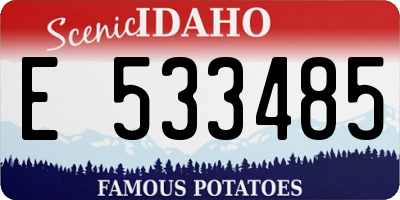 ID license plate E533485