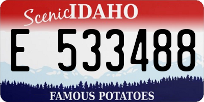 ID license plate E533488