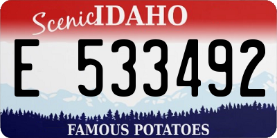 ID license plate E533492