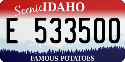 ID license plate E533500