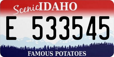 ID license plate E533545