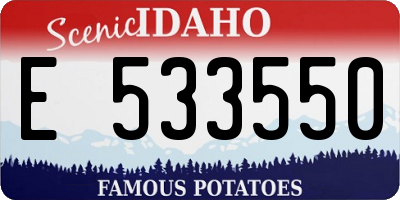 ID license plate E533550