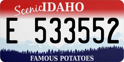ID license plate E533552