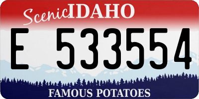 ID license plate E533554