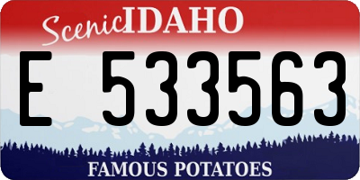 ID license plate E533563
