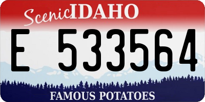 ID license plate E533564