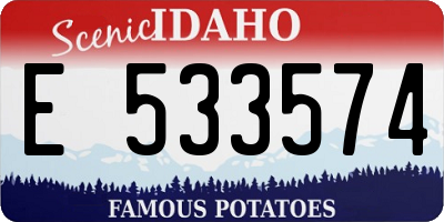 ID license plate E533574