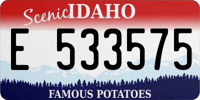 ID license plate E533575