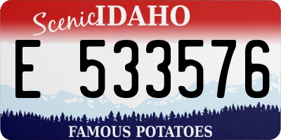 ID license plate E533576