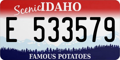 ID license plate E533579