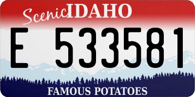 ID license plate E533581
