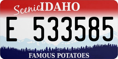 ID license plate E533585