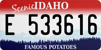 ID license plate E533616