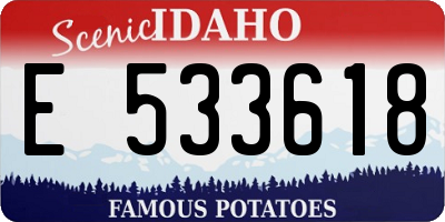 ID license plate E533618