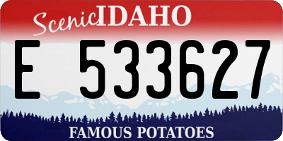 ID license plate E533627