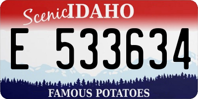ID license plate E533634