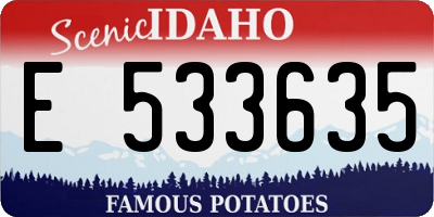 ID license plate E533635