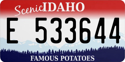 ID license plate E533644