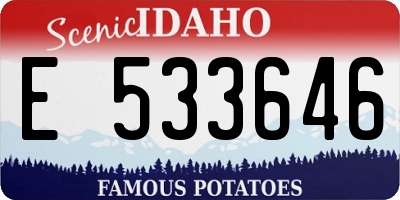 ID license plate E533646
