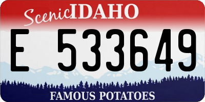 ID license plate E533649