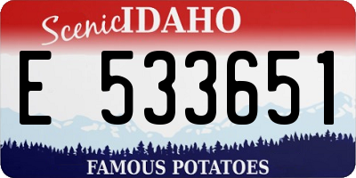 ID license plate E533651