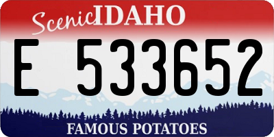 ID license plate E533652