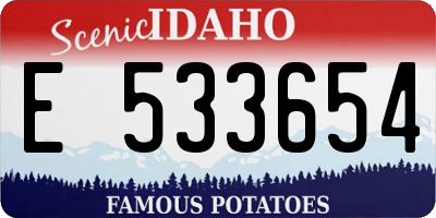 ID license plate E533654