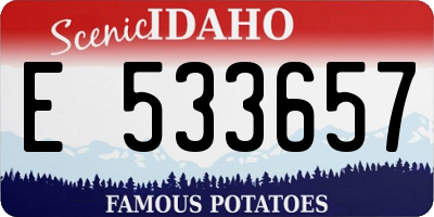 ID license plate E533657