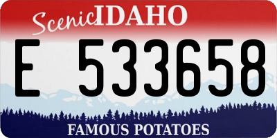 ID license plate E533658