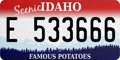 ID license plate E533666