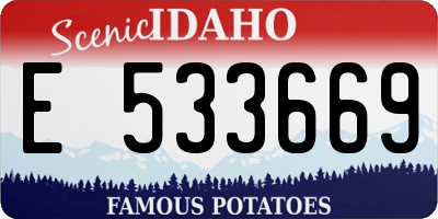 ID license plate E533669