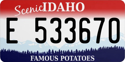 ID license plate E533670