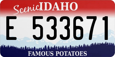 ID license plate E533671
