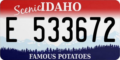 ID license plate E533672