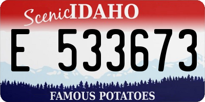 ID license plate E533673