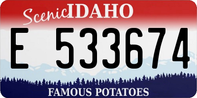 ID license plate E533674