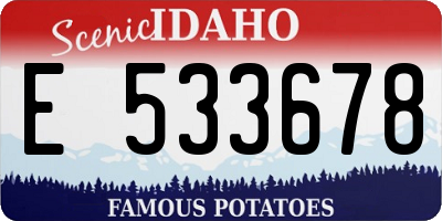 ID license plate E533678