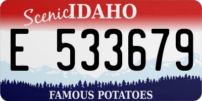 ID license plate E533679