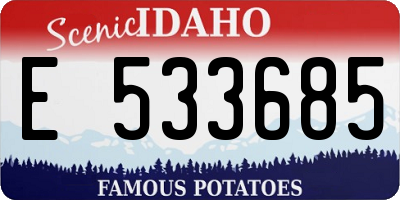 ID license plate E533685