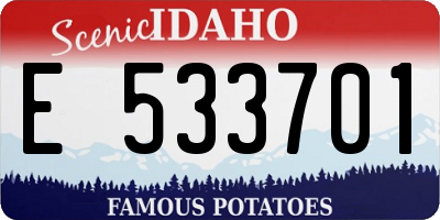 ID license plate E533701