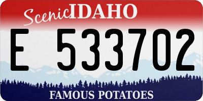 ID license plate E533702