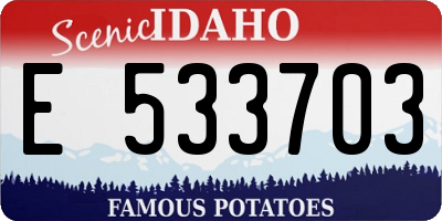 ID license plate E533703