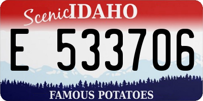 ID license plate E533706