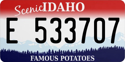 ID license plate E533707