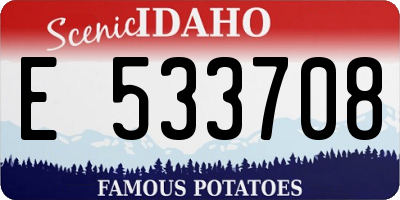 ID license plate E533708
